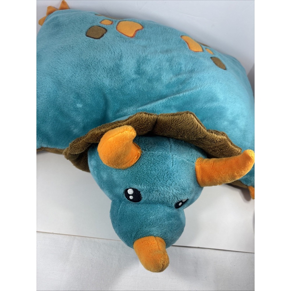 Pillow Pets Dinosaur Plush Triceratops Blue Dino Stuffed Animal Toy 1995 Vintage